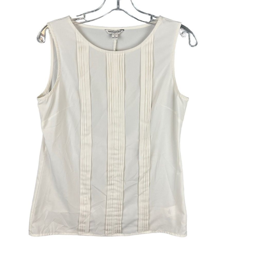 Banana Republic Cream Sleeveless Blouse Top Size Small